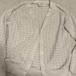 Wilfred Aritzia Ivory Textured Cardigan